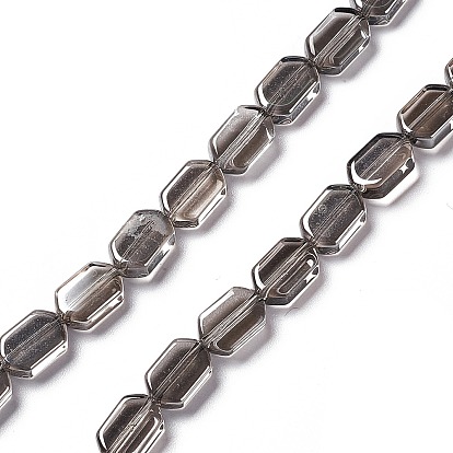 Electroplate Glass Beads Strands, Pearl Luster Plated, Rectangle