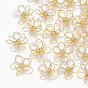 Brass Wire Beads, Real 18K Gold Plated, Flower