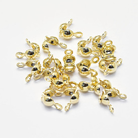 Long-Lasting Plated Brass Bead Tips, Calotte Ends, Clamshell Knot Cover, Real 18K Gold Plated, Nickel Free