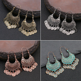 Bohemian Ethnic Earrings for Women - Vintage Alloy Jewelry with U-shaped Exaggerated Design