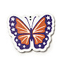Большие подвески из осины с принтом на тему американского флага, очарование бабочки
