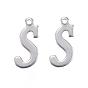 304 Stainless Steel Letter Charms, Letter.S