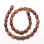 Tibetan Style 3-Eye dZi Beads, Natural Agate Bead Strands, Barrel, Dyed & Heated
