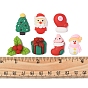 28 piezas 7 estilos cabujones de resina opaca con tema navideño, santa claus y caja de regalo y árbol de navidad, formas mixtas