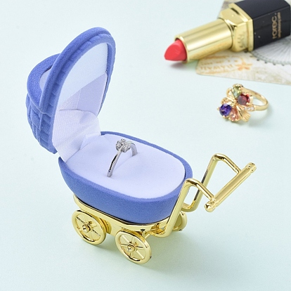Baby Carriage Shape Velvet Jewelry Boxes, Jewelry Storage Case, for Ring Earrings Necklace