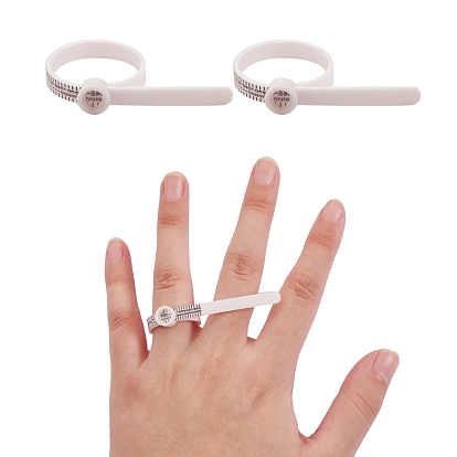 Пластиковое кольцо калибратора, стандарты измерения пальца в японской версии, ремень для измерения пальца для мужчин и женщин, с двусторонним напильником для губчатой полировки и тканью для полировки серебра