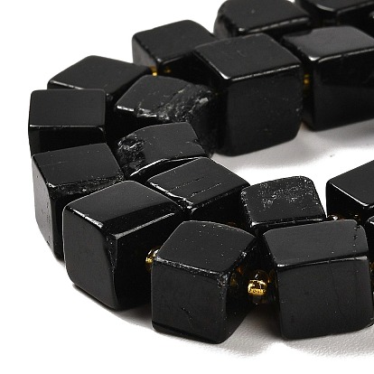 Naturelles tourmaline noire brins de perles, cube