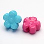 Solid Color Acrylic Beads, Flower, 8.5x9x4mm, Hole: 2mm, about 2686pcs/500g