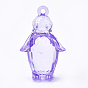 Transparent Acrylic Pendants, Faceted, Penguin