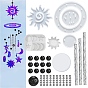 DIY Sun & Moon & Star Wind Chime Making Kits, including 5Pcs Silicone Molds, 13Pcs Plastic Beads, 1Pc Stainless Steel S Hooks, 1 Roll Crystal Thread, 3Pcs Round Tubes