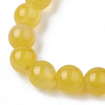 Perle pierre naturelle bracelets extensibles, ronde