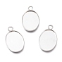304 Stainless Steel Pendant Cabochons Settings for Fashion Jewelry, Oval