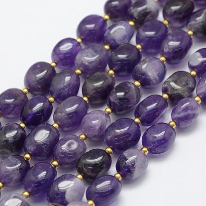 Natural Amethyst Beads Strands, Egg Stone