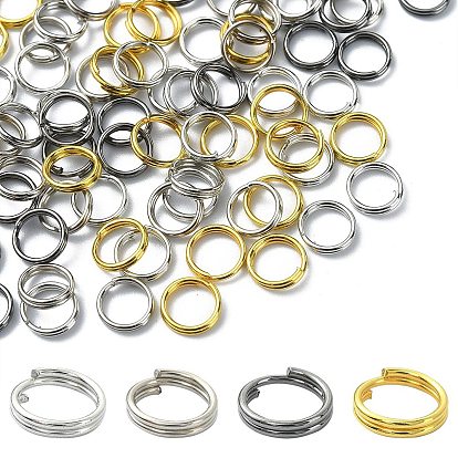 600 piezas 4 colores anillos partidos de hierro, anillos de salto de doble bucle