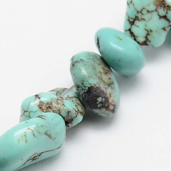 Brins de perles de magnésite naturelle, teints et chauffée, puces