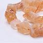 Raw Rough Natural Citrine Bead Strands, Nuggets