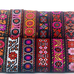 Flat Ethnic Style Embroidery Polyester Ribbons, Jacquard Ribbon, Garment Accessories