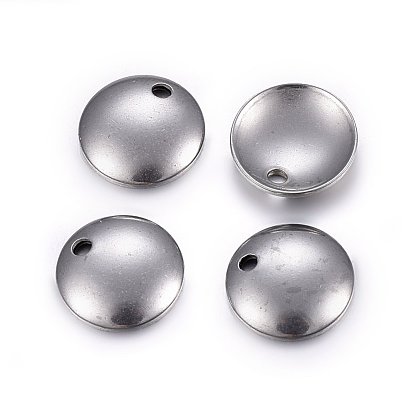 Ion Plating(IP) 304 Stainless Steel Dome Charms, Flat Round with Cambered