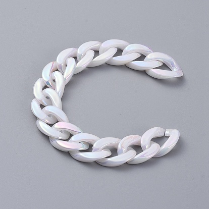 Handmade Acrylic Imitation Pearl Curb Chains, Twisted Chains