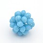 Perles rondes en verre imitation jade, perles de cluster