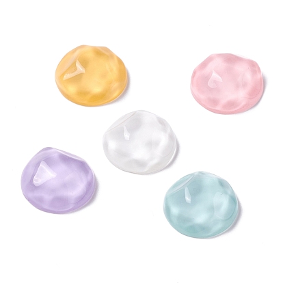 Resin Decoden Cabochons, Water Ripple Decoden Cabochons, Faceted, Imitation Jelly, Half Round