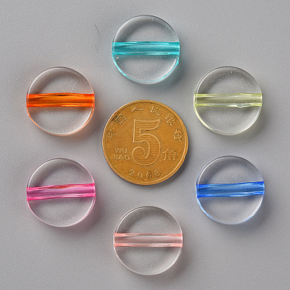 Perles acryliques transparentes, plat rond