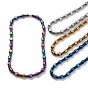 Disque et losange et colonne collier de perles d'hématite synthétique avec fermoir magnétique pour hommes femmes