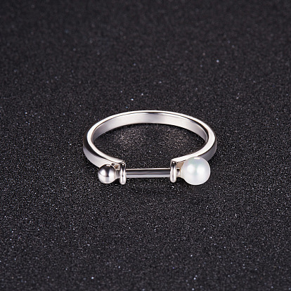 Shegrace стильное 925 кольцо на палец из стерлингового серебра, придерживаться оболочки жемчуга, 18 мм