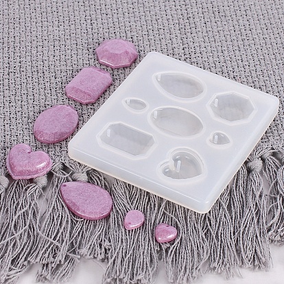 Pendant Silicone Molds, Resin Casting Molds, For UV Resin, Epoxy Resin Jewelry Making, Heart & Oval & Drop & Octagon