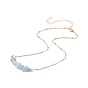 Colliers de perles de pierres naturelles mélangées, plaqué or 304 collier chaînes satellites en acier inoxydable pour femme
