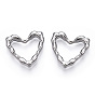 304 Stainless Steel Linking Ring, Bumpy, Heart