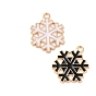 Christmas Light Gold Tone Alloy Enamel Pendants, Snowflake Charm