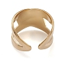 304 Stainless Steel Cuff Rings, Hollow Out Wide Band Ring for Women