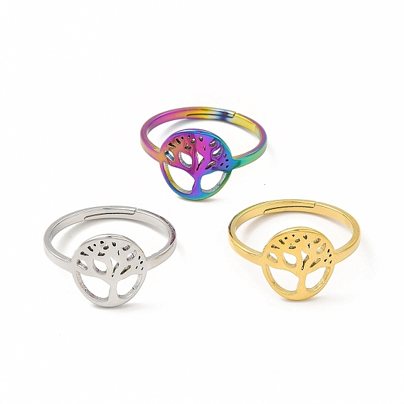 304 регулируемое кольцо из нержавеющей стали «Древо жизни» для женщин
