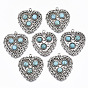 Tibetan Style Alloy Pendants, with Synthetic Turquoise, Cadmium Free & Lead Free, Heart