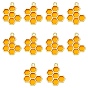 10 piezas de colgantes de aleación, con esmalte, panal, dorado