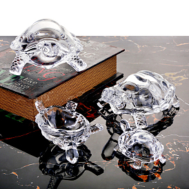 Ornements de sculpture de tortue en verre, pour les décorations de bureau à domicile