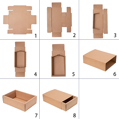 Kraft Paper Drawer Folding Box, Drawer Box, Rectangle