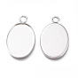 304 Stainless Steel Pendant Cabochons Settings for Fashion Jewelry, Oval