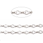 201 Stainless Steel Heart & Oval Link Chains, Unwelded, with Spool