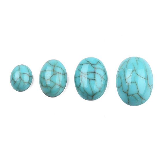 Cabuchones de acrílico, estilo de imitación de piedras preciosas, oval