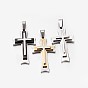 304 pendentifs croix en acier inoxydable, 45x26.5mm, Trou: 8x5mm
