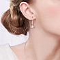 SHEGRACE 925 Sterling Silver Dangle Earrings, with Grade AAA Cubic Zirconia, Triangle