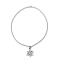 Star with Cross Alloy Pendant Necklace with 201 Stainless Steel Box Chains