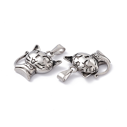 304 Stainless Steel Pendants, Cat Charms