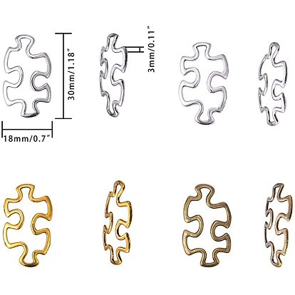 Tibetan Style Alloy Linking Rings, Autism Puzzle Jigsaw