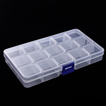 Контейнер для хранения пластиковых бусин, 15 ящик-органайзер, прямоугольные