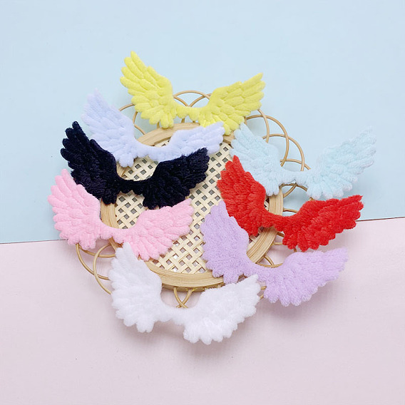 Forma de ala de ángel coser en accesorios de adorno esponjosos, decoración artesanal de costura diy