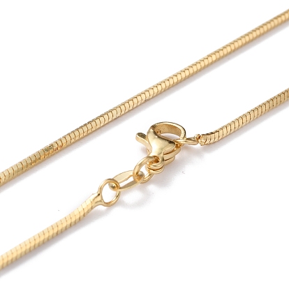 Collares de cadena de la serpiente de bronce, con cierre de langosta, larga duración plateado