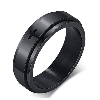 Stainless Steel Rotating Plain Band Ring, Fidget Spinner Ring for Calming Worry Meditation